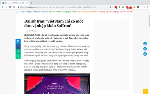 Saffron việt nam trên zingnews