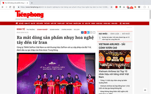 Saffron việt nam trên báo tiền phong